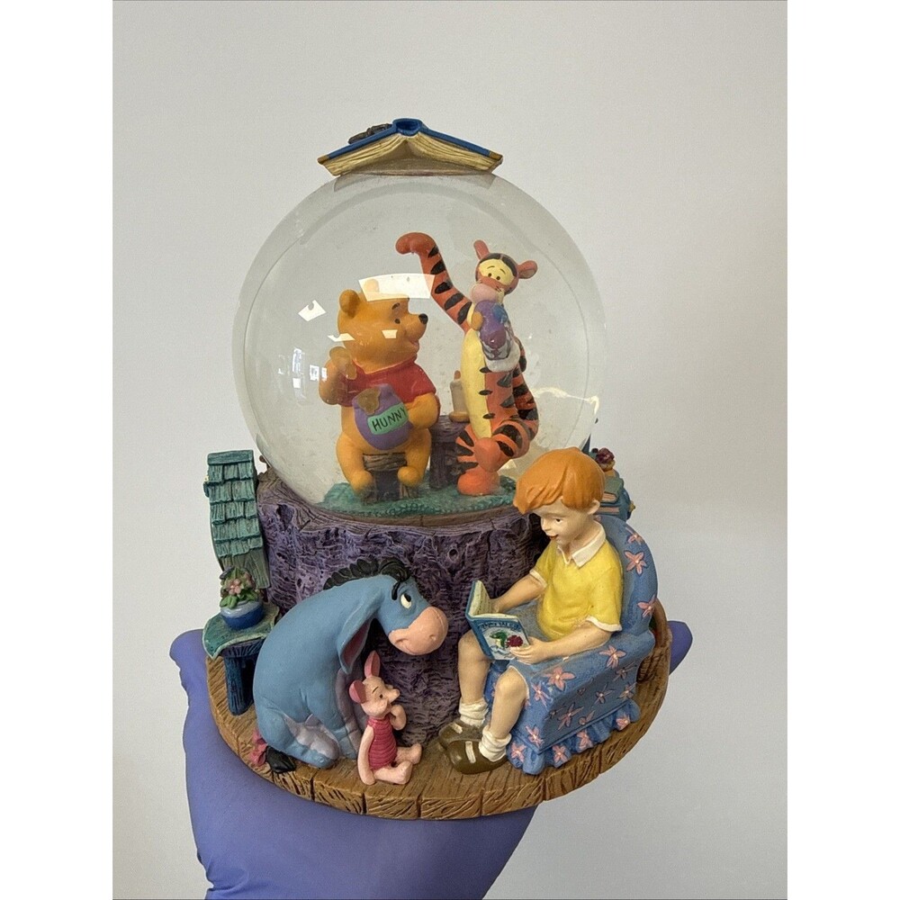 Vintage 1963 Disney Winnie the Pooh Musical Snow Globe Fairy Tales Missing OWL